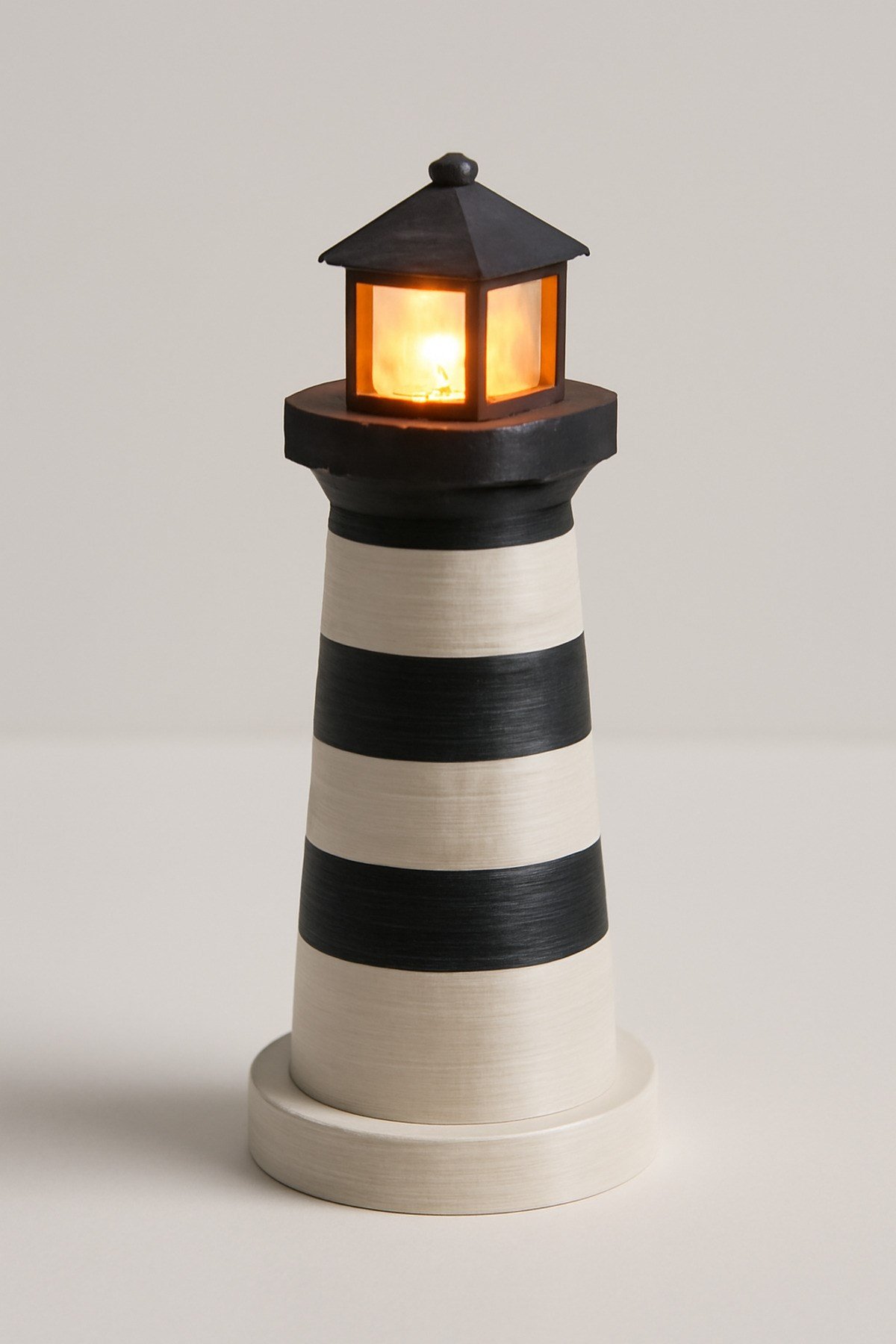 Dekoratif Aydınlatma Mumluk Mini Deniz Feneri Lamba Plastiktir. Tea Light Mum Dahildir.