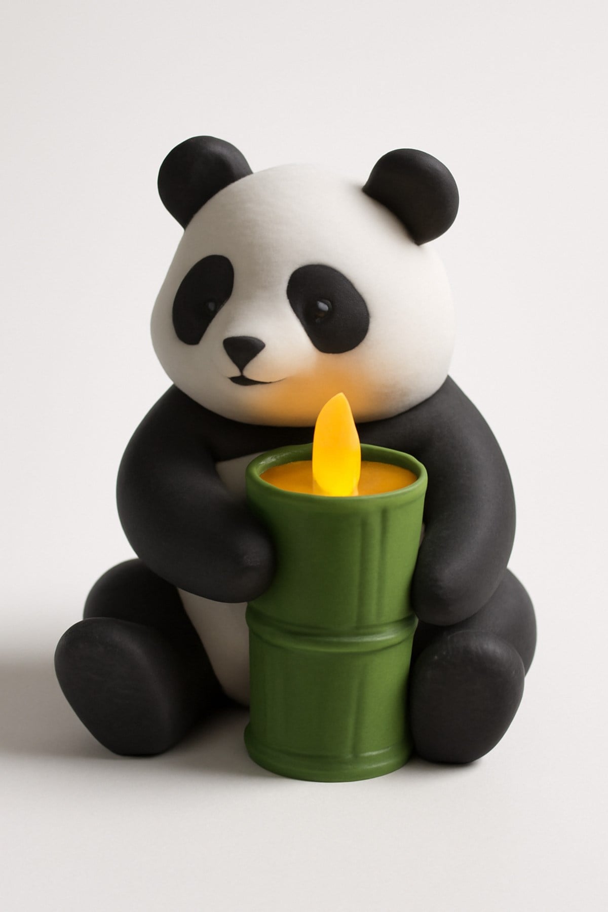 Dekoratif Aydınlatma Mumluk Panda Bambu Mumluk Plastiktir. Tea Light Mum Dahildir.