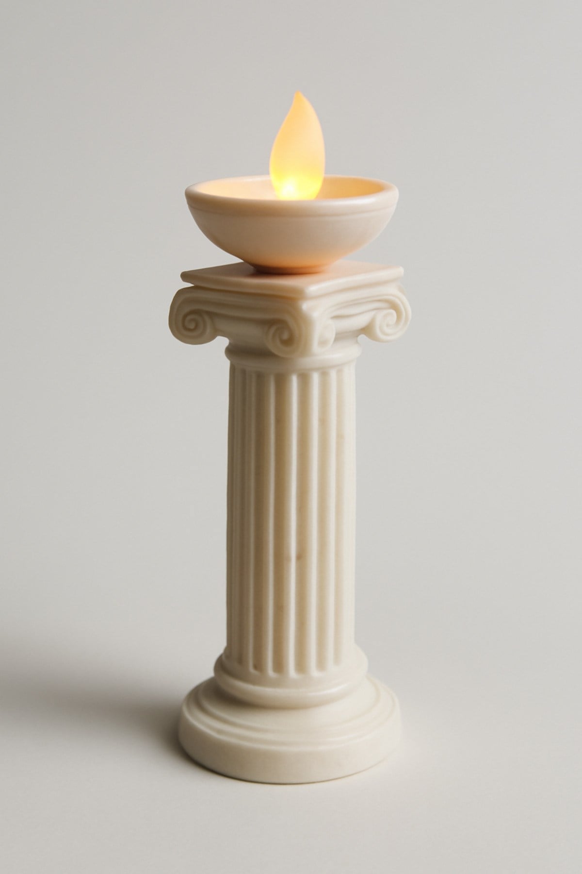 Dekoratif Aydınlatma Mumluk Roma Sütun Lamba Plastiktir. Tea Light Mum Dahildir.