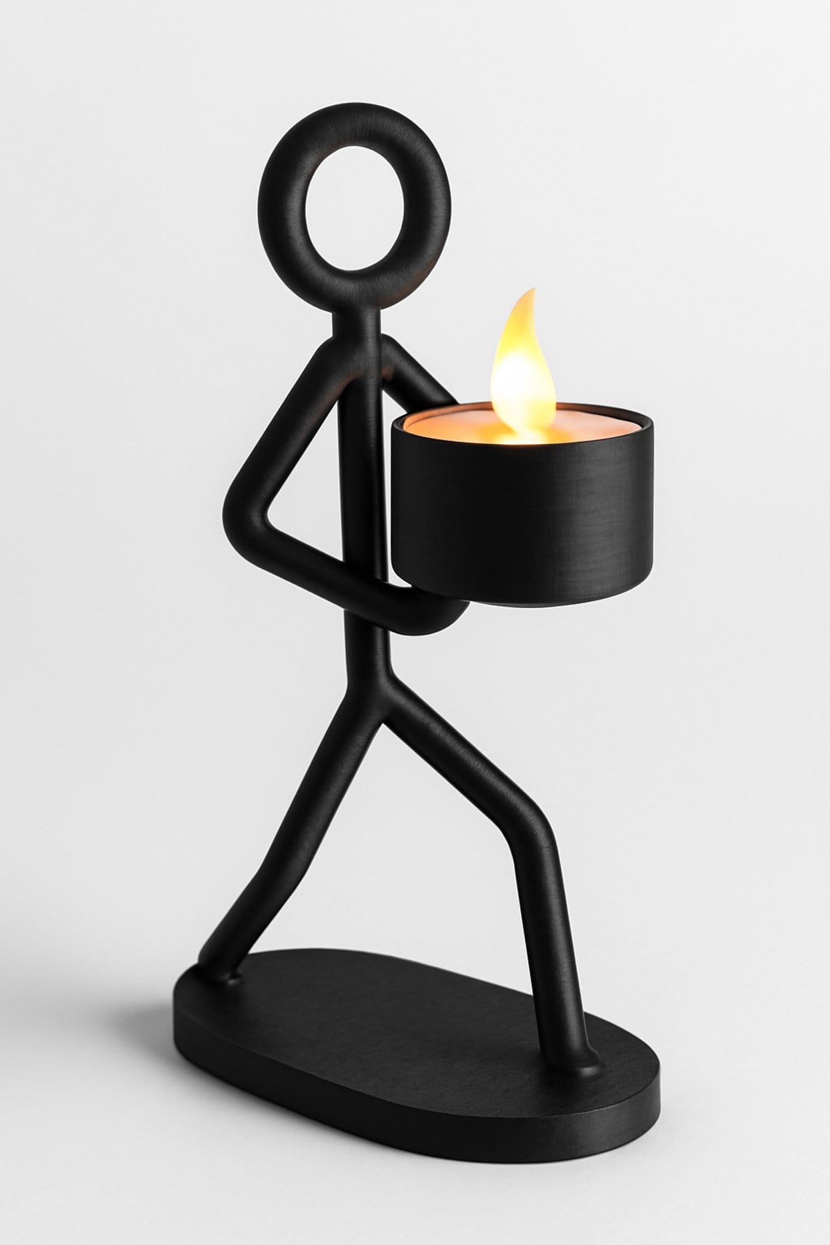 Dekoratif Aydınlatma Mumluk Tek Çizgi Mumluk Plastiktir. Tea Light Mum Dahildir.