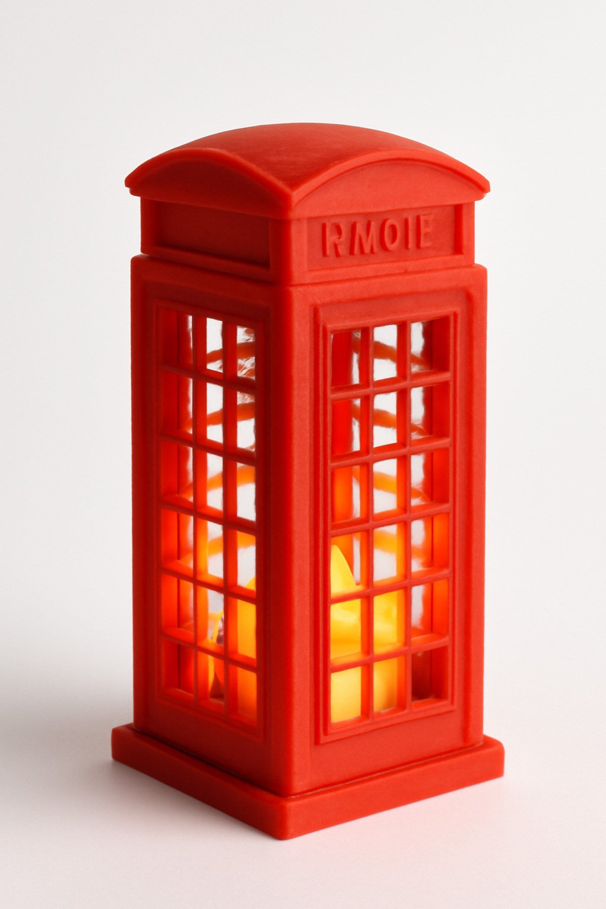 Dekoratif Aydınlatma Mumluk Telefon Kulübesi Mumluk Plastiktir. Tea Light Mum Dahildir.