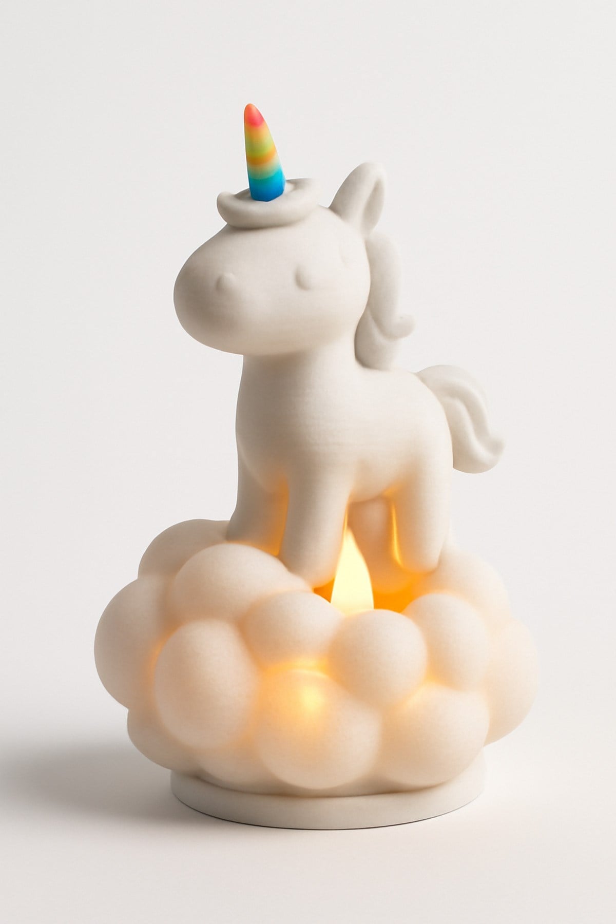 Dekoratif Aydınlatma Mumluk Unicorn Bulut Mumluk Plastiktir. Tea Light Mum Dahildir.