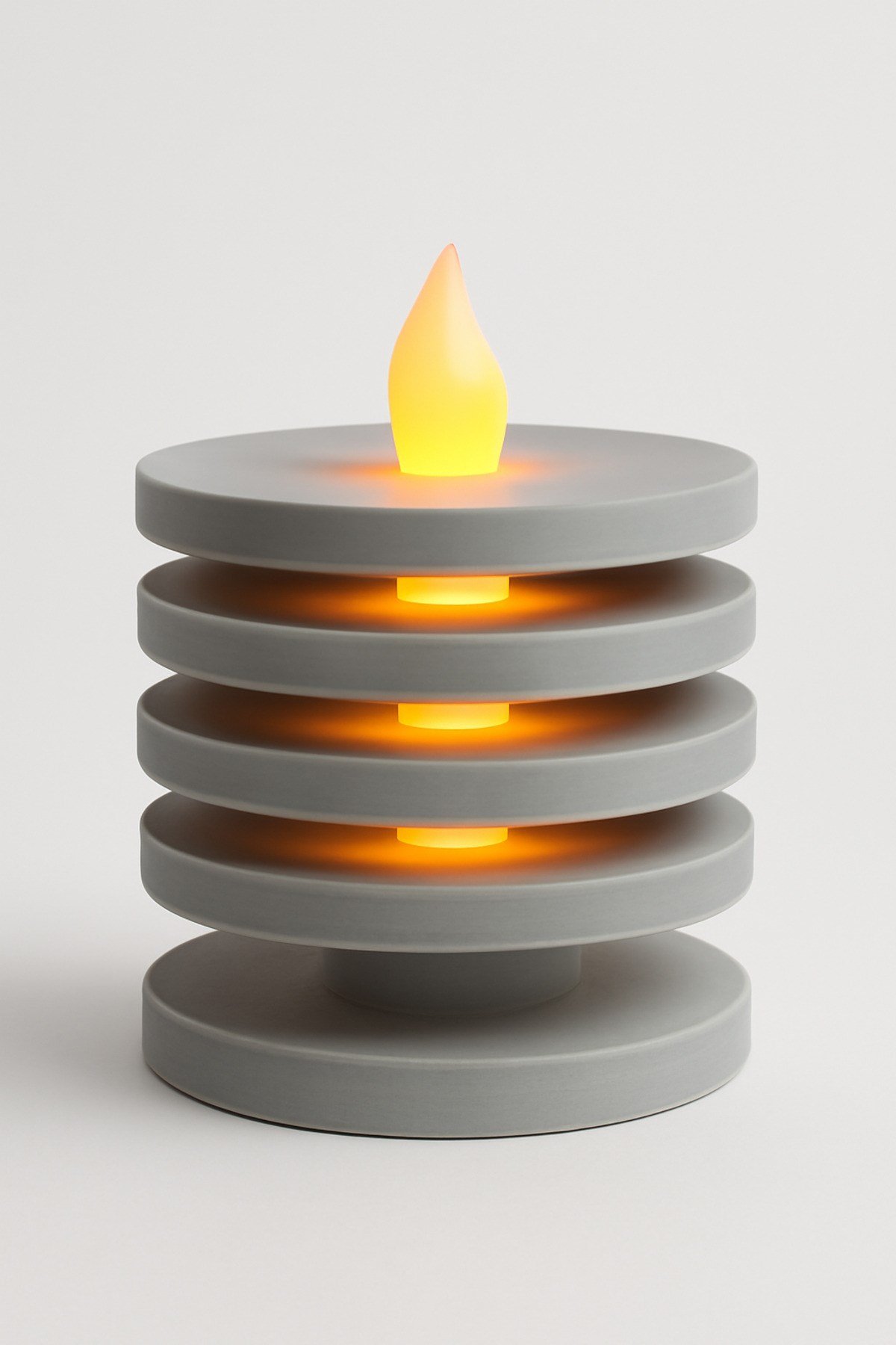 Dekoratif Aydınlatma Mumluk Yatay Çizgi Mumluk Plastiktir. Tea Light Mum Dahildir.
