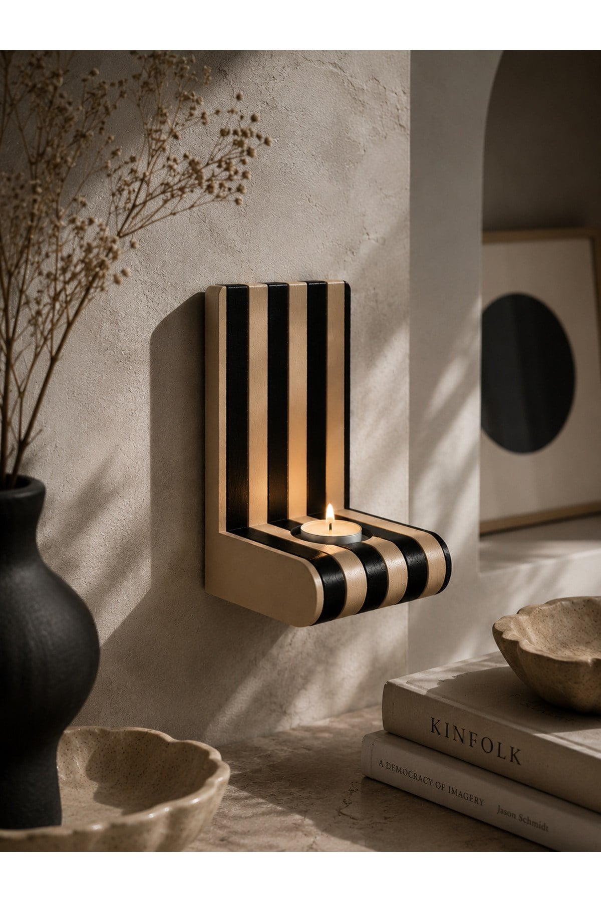 LUMA - Duvar Süsü / Tealight Mumluğu- Modern Şık Mumluk