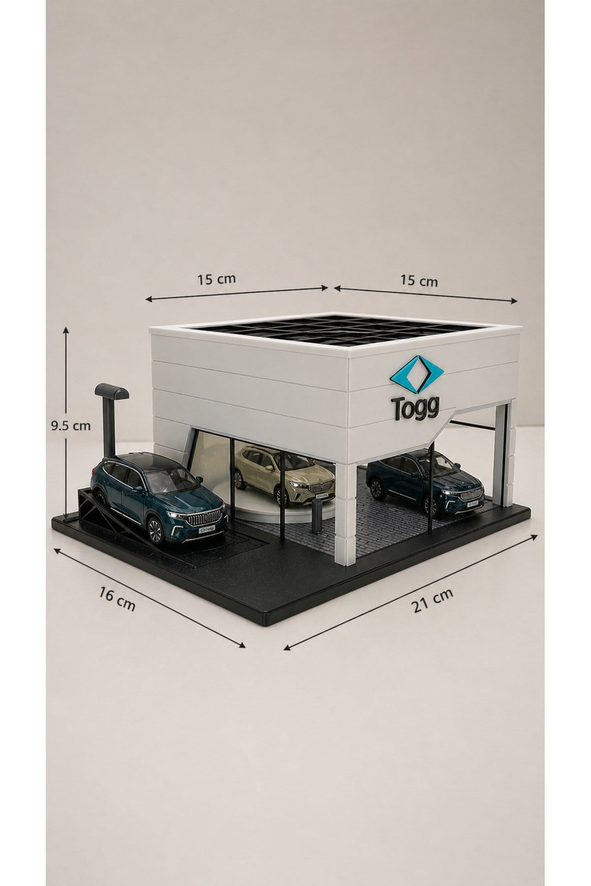 Maket TOGG Showroom Tasarımlı Galeri Diorama Araç Sergileme Garajı ( ARAÇLAR DAHİL DEĞİLDİR)