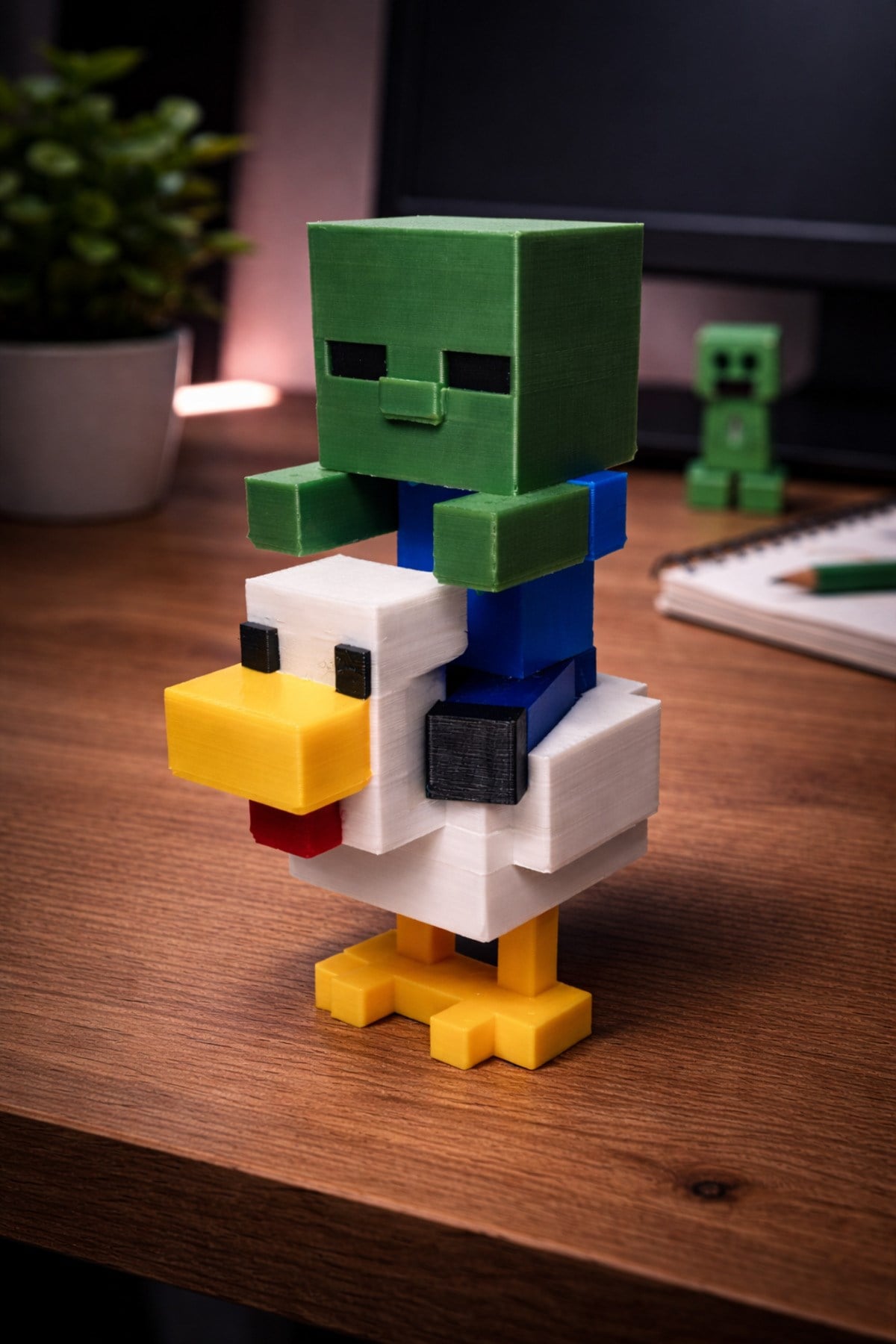 Minecraft chicken jockey figürü- 12 cm