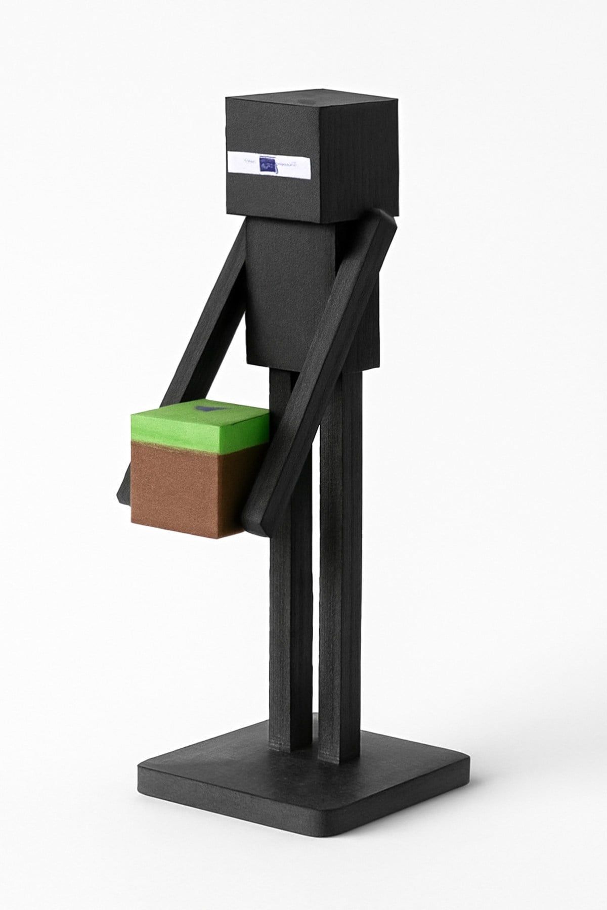 Minecraft Enderman Blok Tutan Heykel Masa Dekor 3D Baskı
