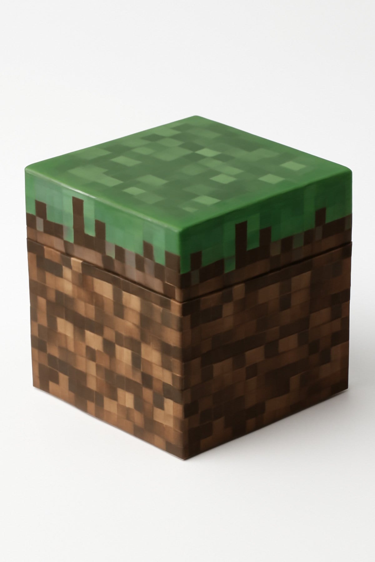 Minecraft Grass Block Kapaklı Kutu Saklama 3D Baskı