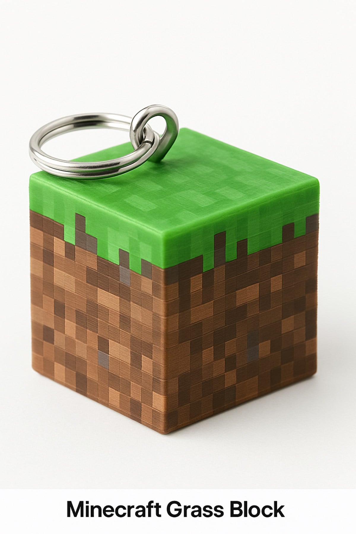 Minecraft Grass Block Küp Anahtarlık 3D Baskı Plastik