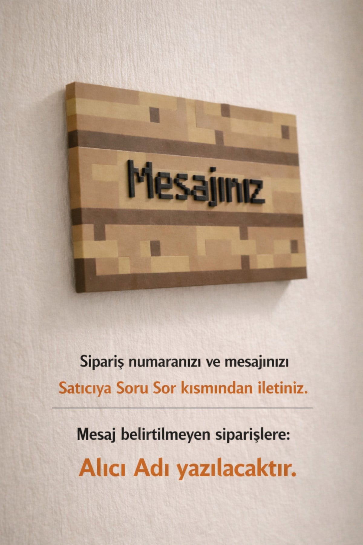 Minecraft Konsept Blok Tasarımlı Özel İsimlik Duvar Tabela (15 cm)