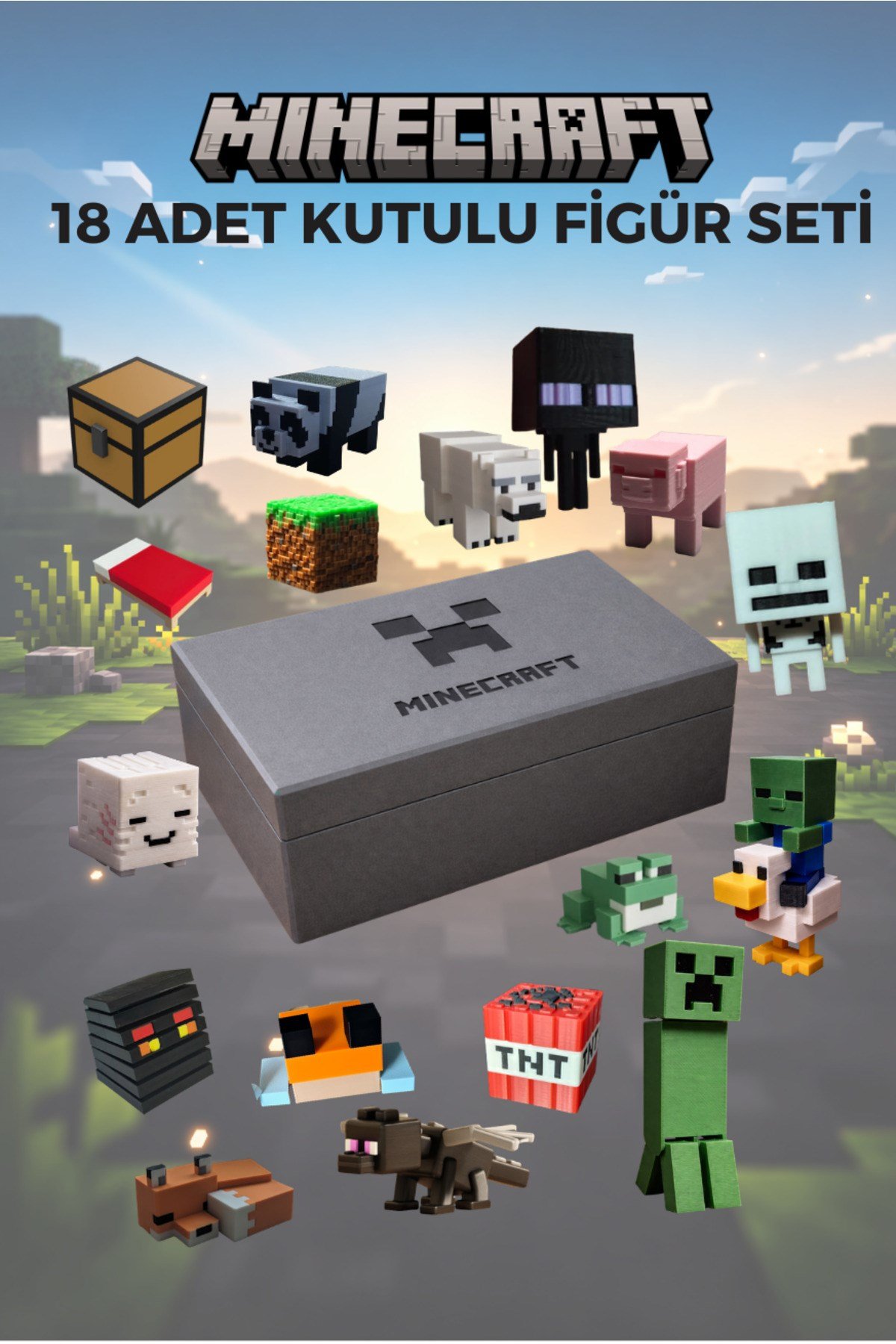 Minecraft Mini Figür Seti 18 Adet - Özel Kutuda