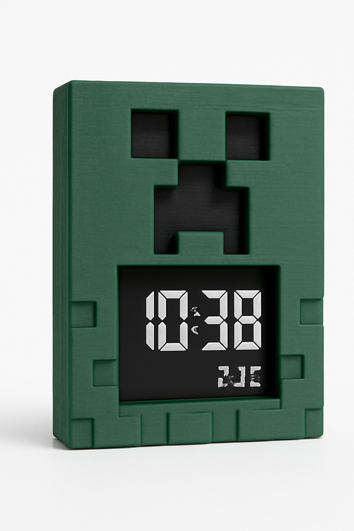 Minecraft Piksel Creeper Alarm Saat Tutucu Masa 3D Baskı