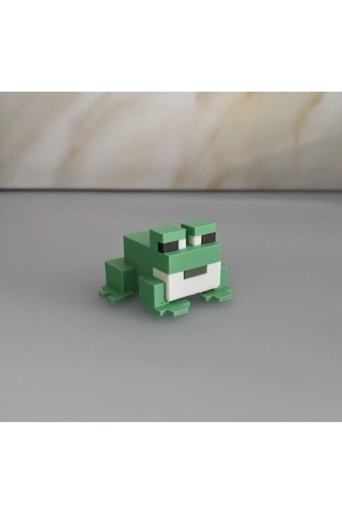 Minecraft Tarzı Dekoratif Kurbağa Figürü | Piksel Tasarım Mini Oyuncak | 3D Model Biblo