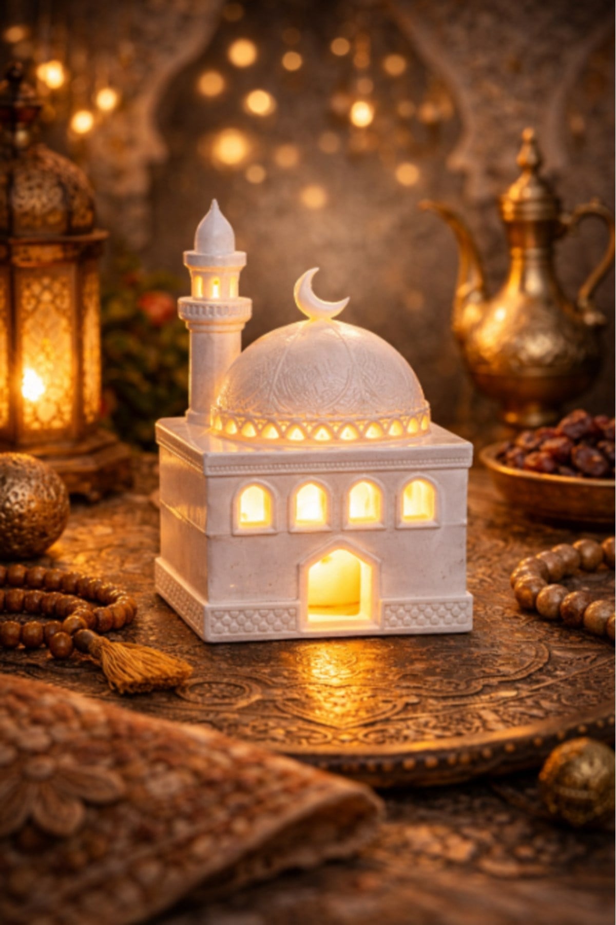 Ramazan Cami Mumluk Işıklı - İslami Dekoru - Mum Dahildir