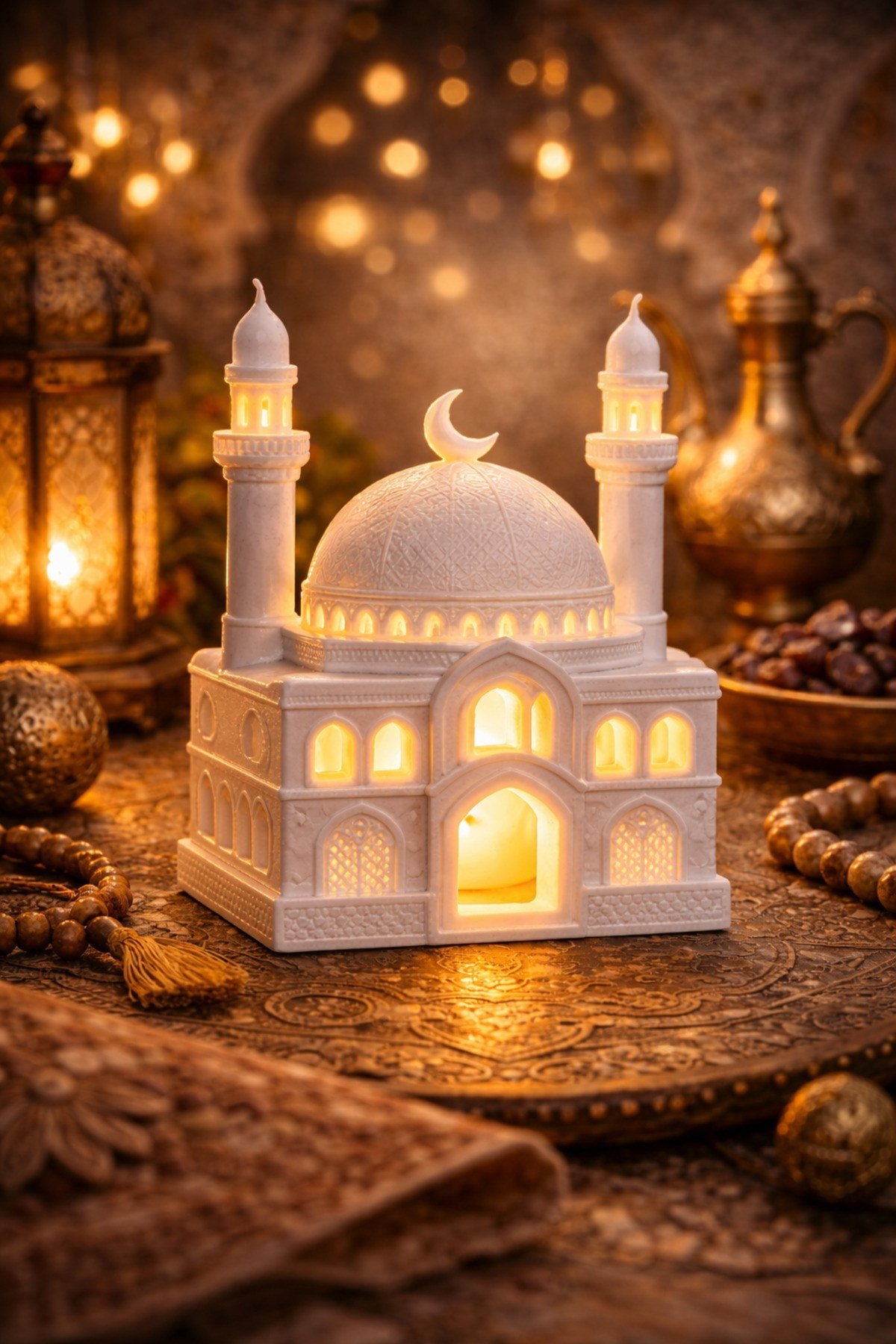 Ramazan Cami Mumluk Işıklı - İslami Dekoru - Mum Dahildir