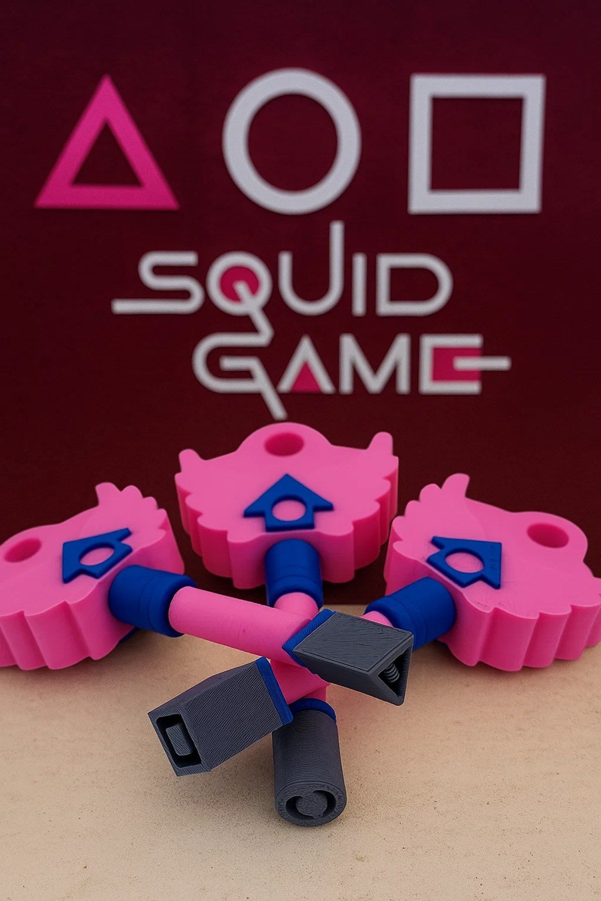 Squid Game 3- Kare Yuvarlak Üçgen Anahtar Seti- 3'lü Set- Saklambaç Oyunu Anahtarları