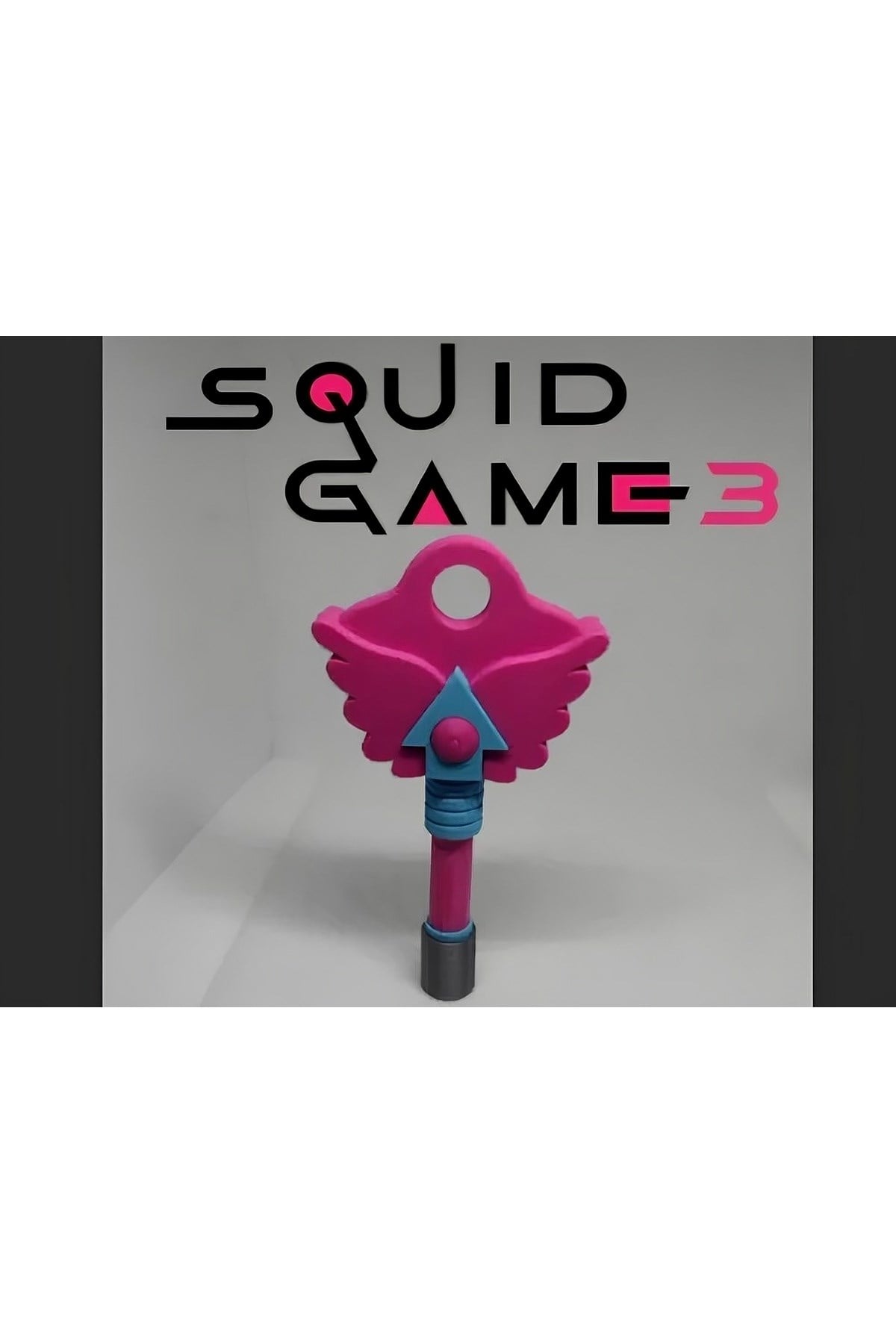 Squid Game 3 Yuvarlak Anahtar- 1 Adet Squid Game Anahtar- Squid Game Saklambaç Oyunu Anahtarı