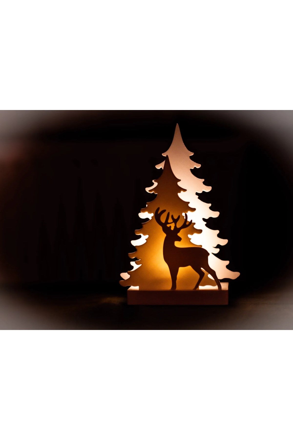 Yılbaşı Dekoratif Işıklı Tea Light Geyik Süsü