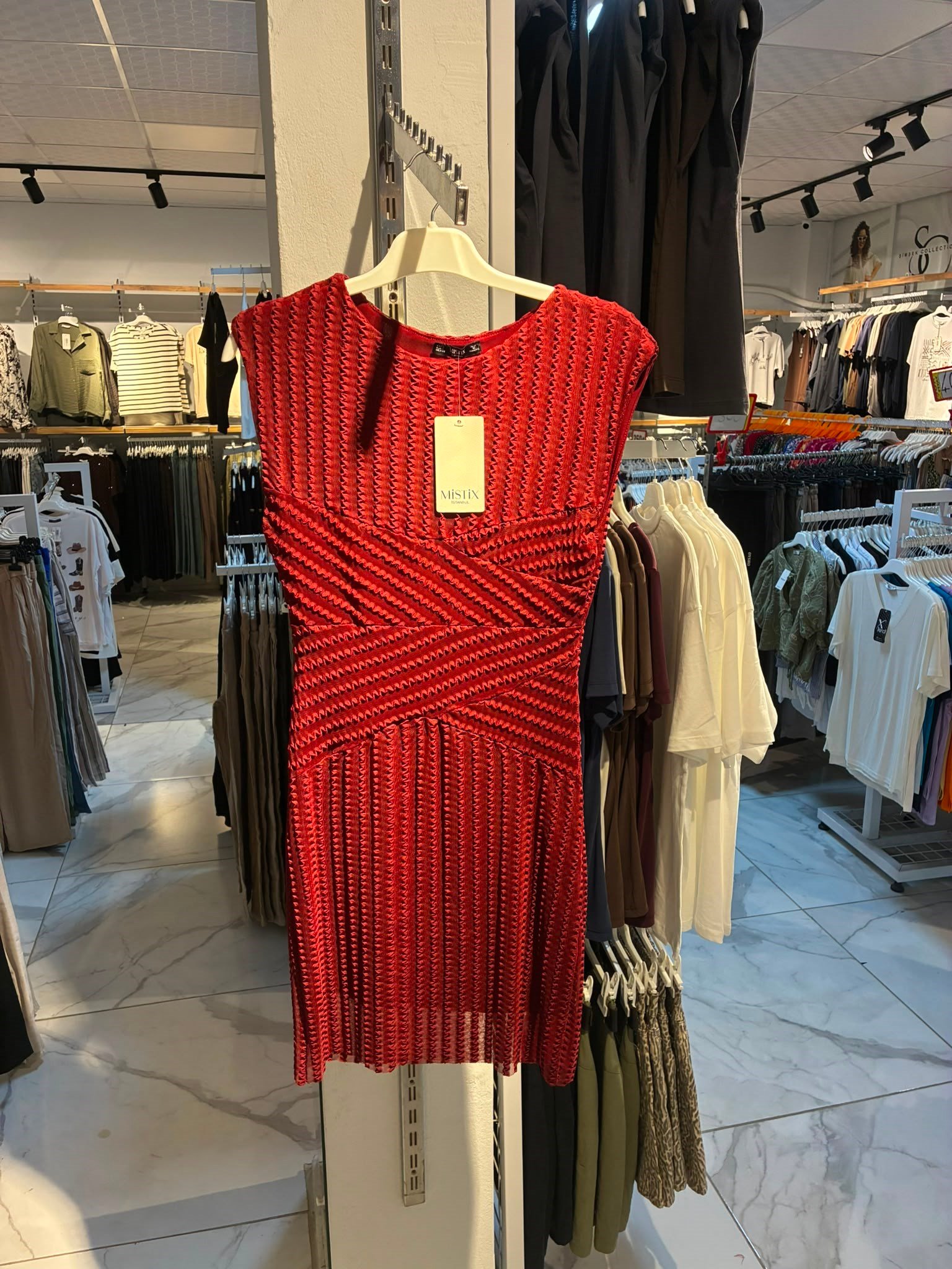 Ruby Drapeli Mini Elbise