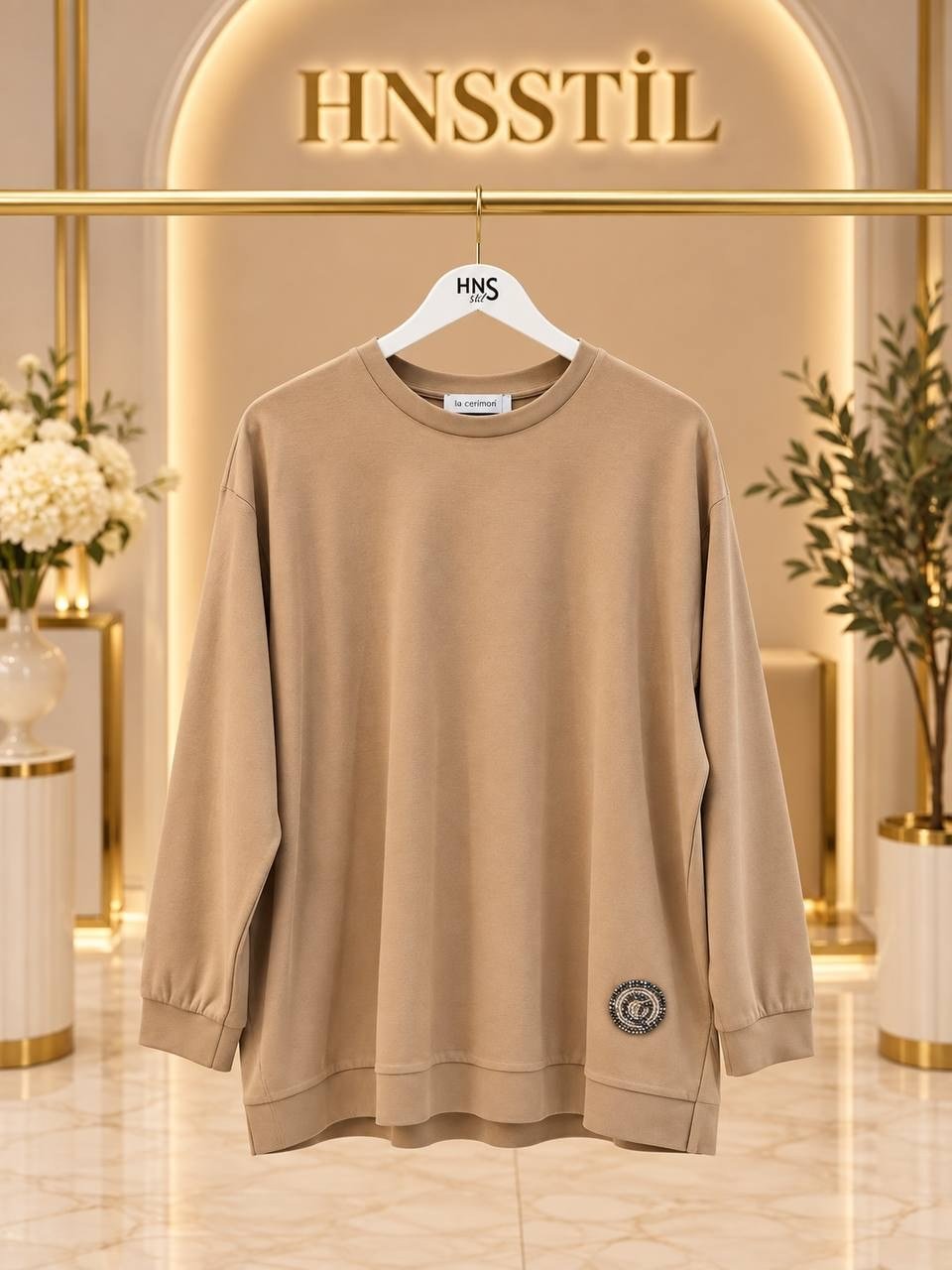 Ceremony 26K172 Camel Logo Detaylı Sweat
