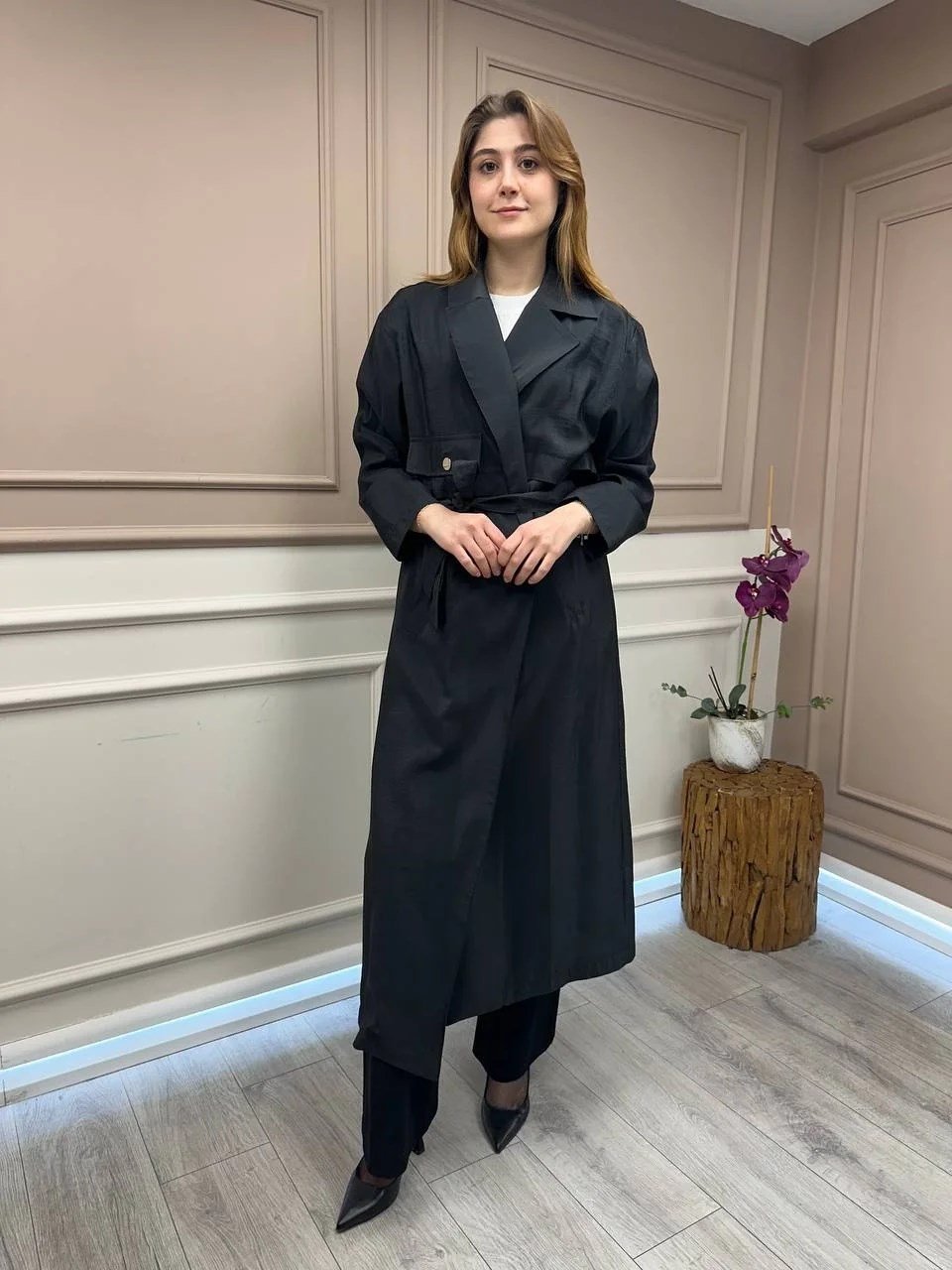 Ceremony 58112 Siyah Belden Kuşaklı Kap