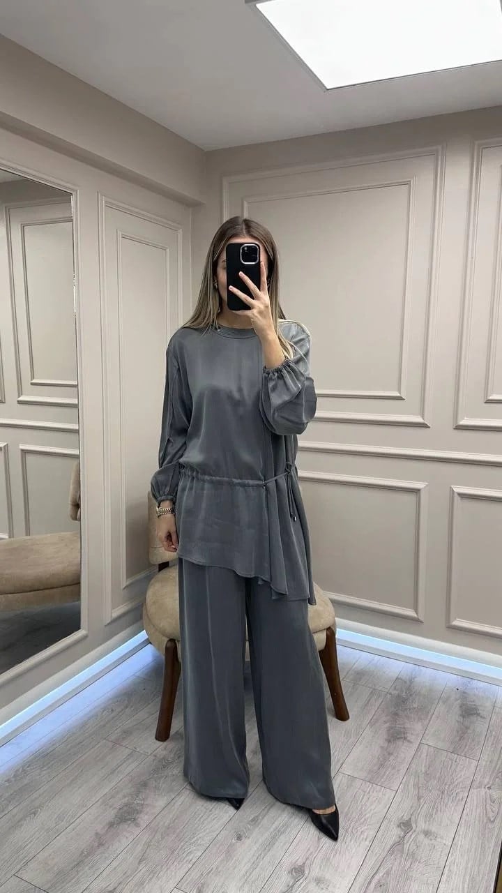 Clande CL3001-1017 Antrasit Bluz Pantolon Takım