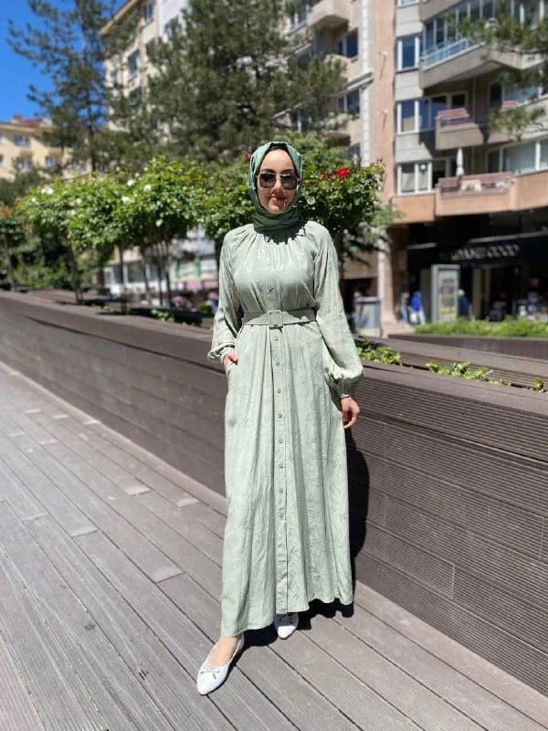 Cloche CL3365 Yeşil Mia Elbise