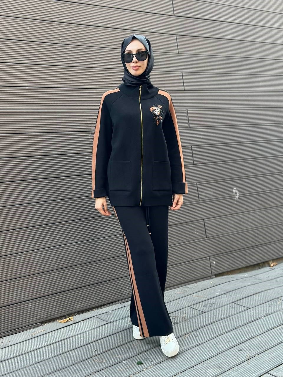 Exquise E26K06125019 Siyah-Taba Ondrea Maeven Triko Takım