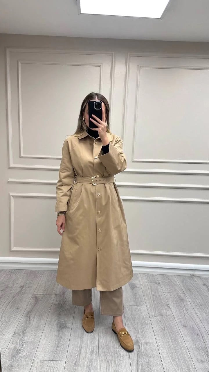 Ghisa 26KGSTRN2687 Camel Kemerli Trençkot