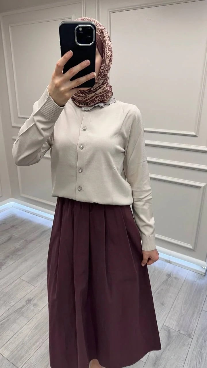 Ghisa 26KOBHRK3215 Taş Yakası Taşlı Triko Hırka