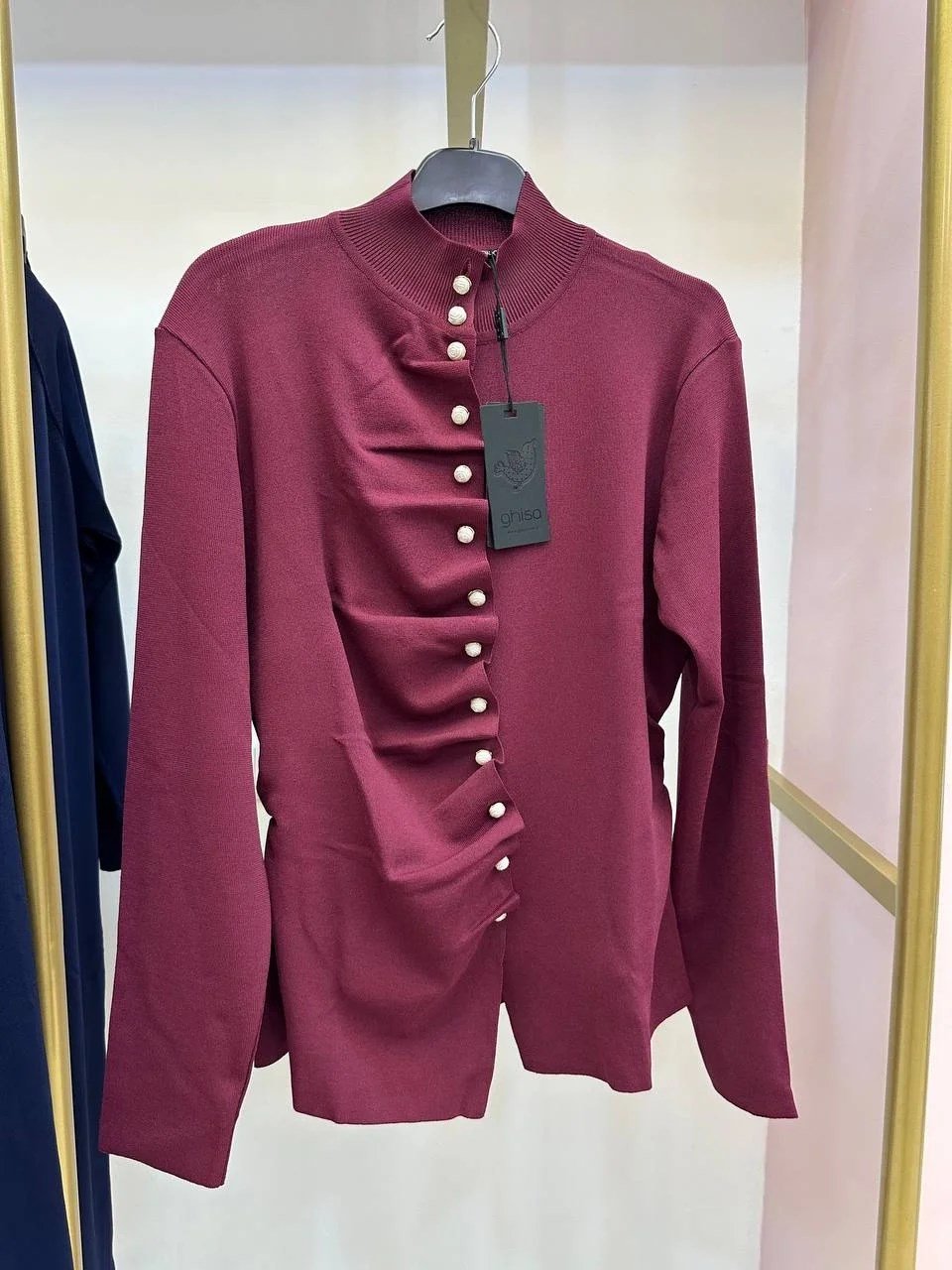 Ghisa 26KOBHRK3294 Bordo Düğme Detaylı Hırka