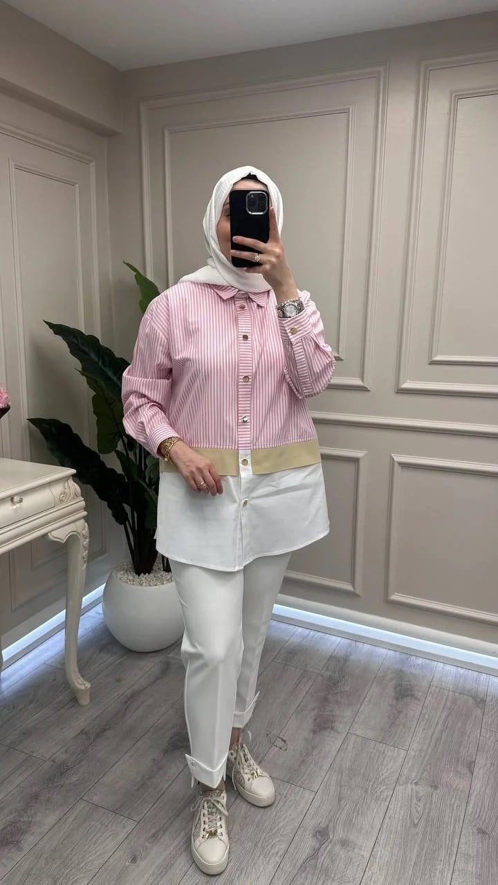 Ghisa 3610G4429 Pembe Ribana Detaylı Gömlek