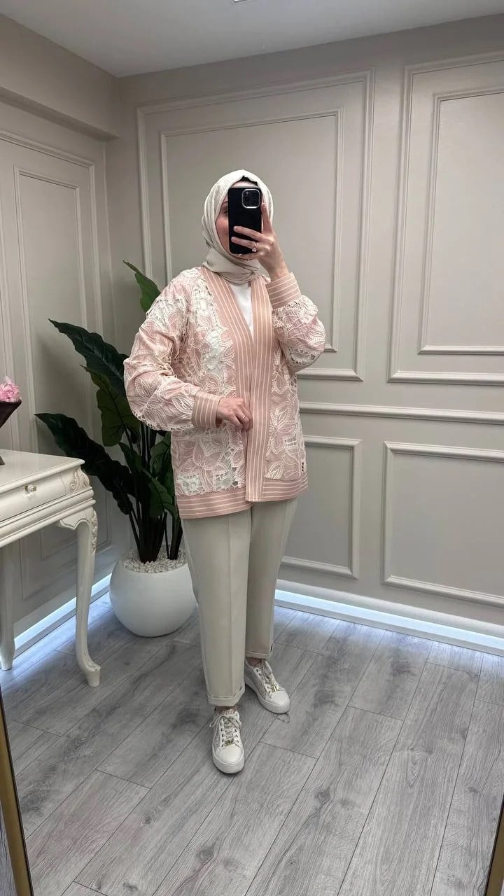 Ghisa 3610H3265 Pudra Brode Detaylı Hırka