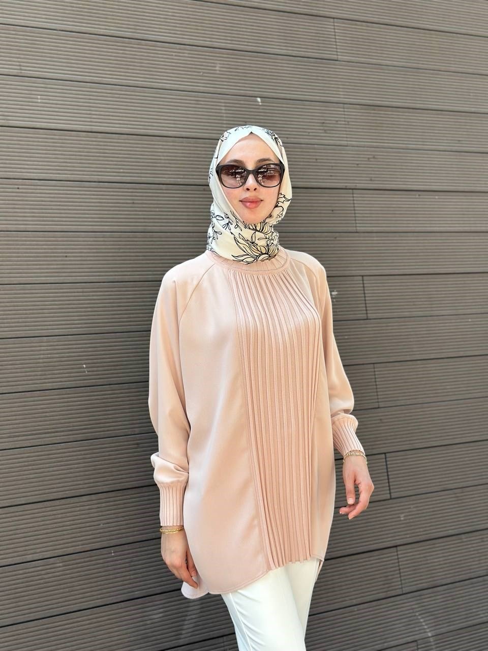 Ghisa 3630T4442 Pudra Önü Nervür Detaylı Tunik