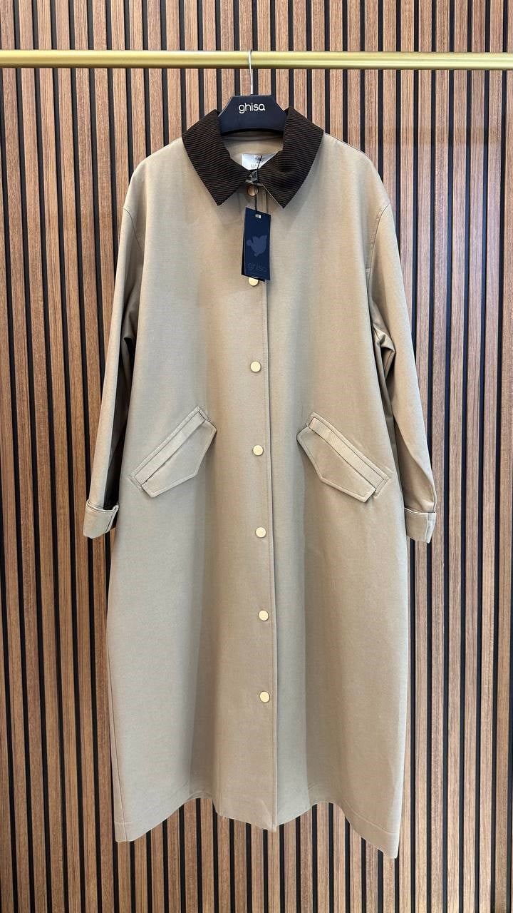 Ghisa 4710T2716 Yaka Detaylı Camel Trenç