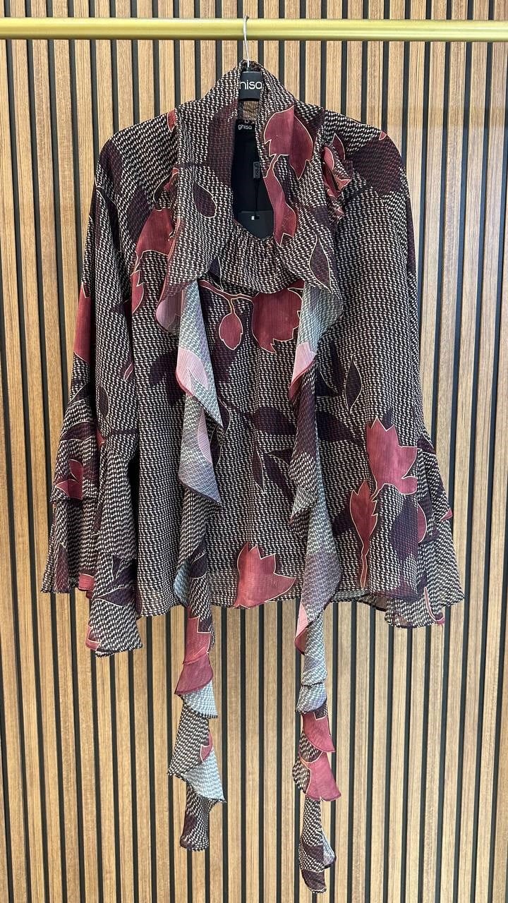 Ghisa 4710T4493 Yaka Detaylı Bordo Tunik