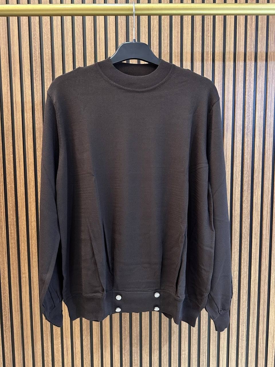 Ghisa 4720T4455 Kahve Düğme Detaylı Triko Tunik