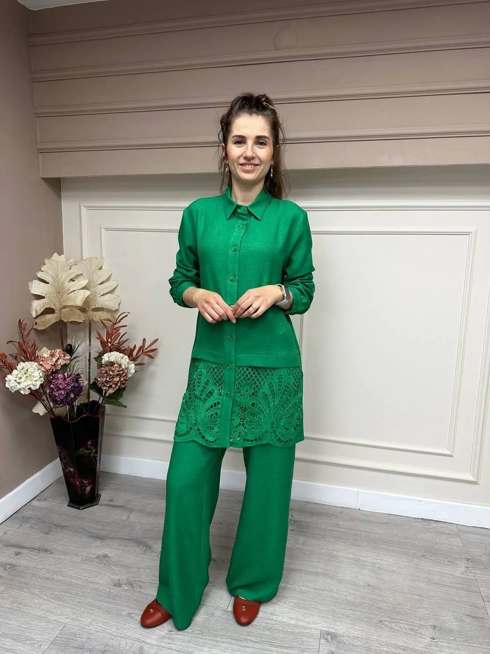 Heddy & Nurcan Çetin 23431 Benetton Güpür Detaylı İkili Takım