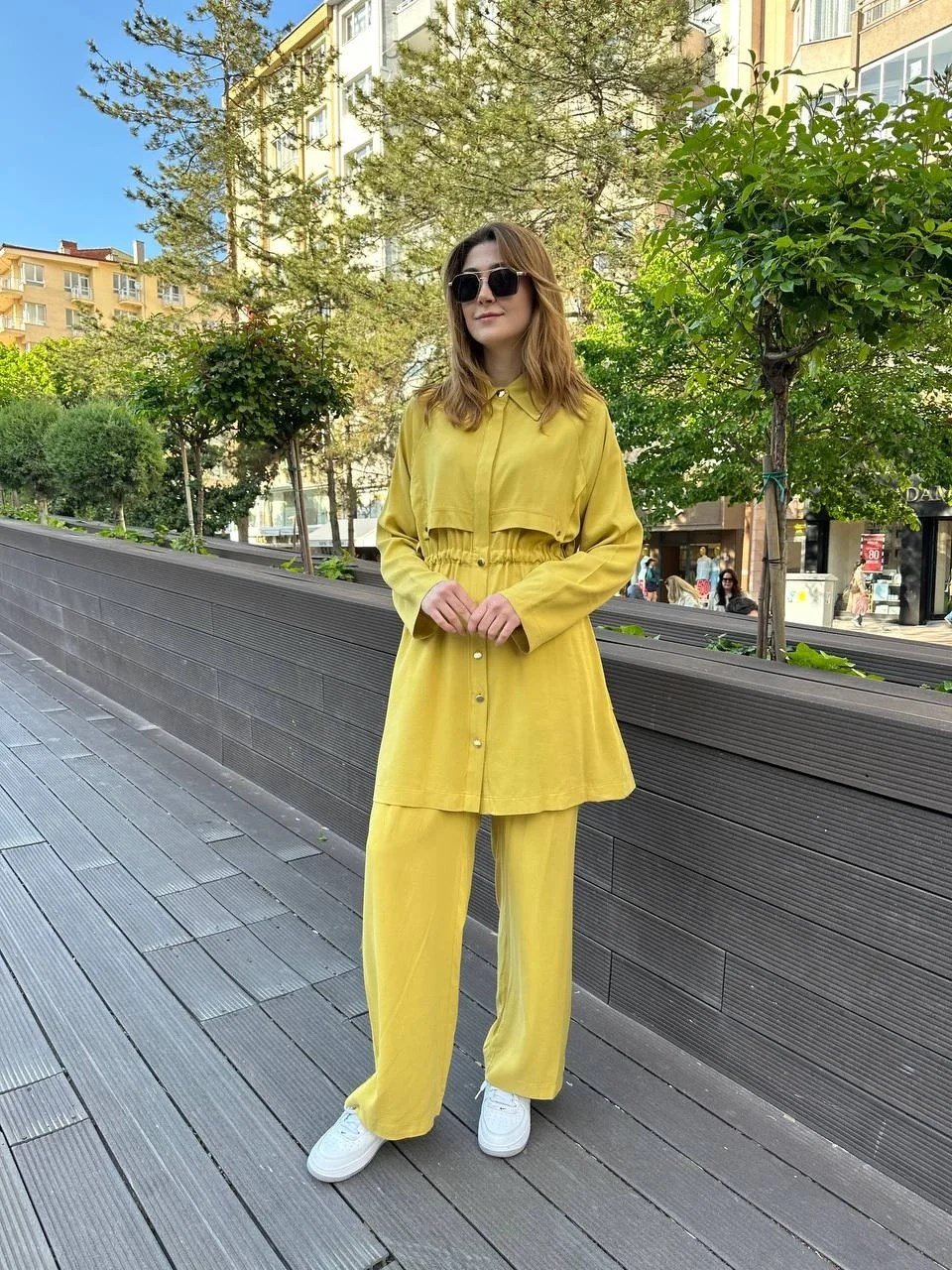 Hilay HLY0125Y101.044 Yağ Yeşili New Stella Pantolonlu Takım