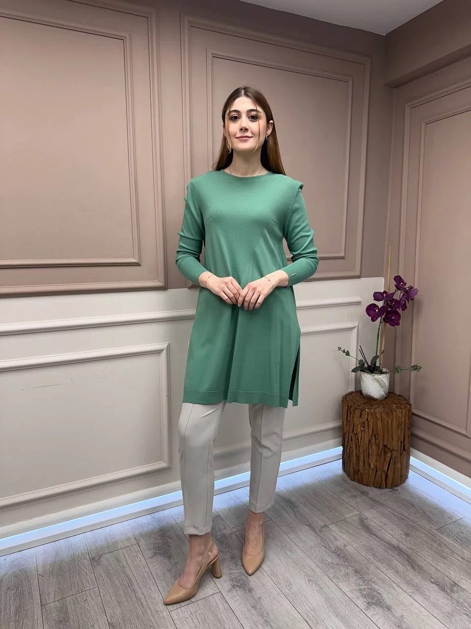İnvee 6222 Çağla Triko Tunik