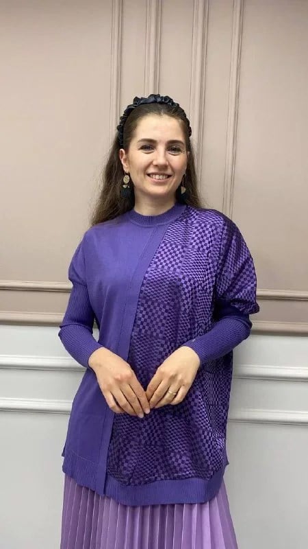 İnvee 6248 Mor Rayon Tunik