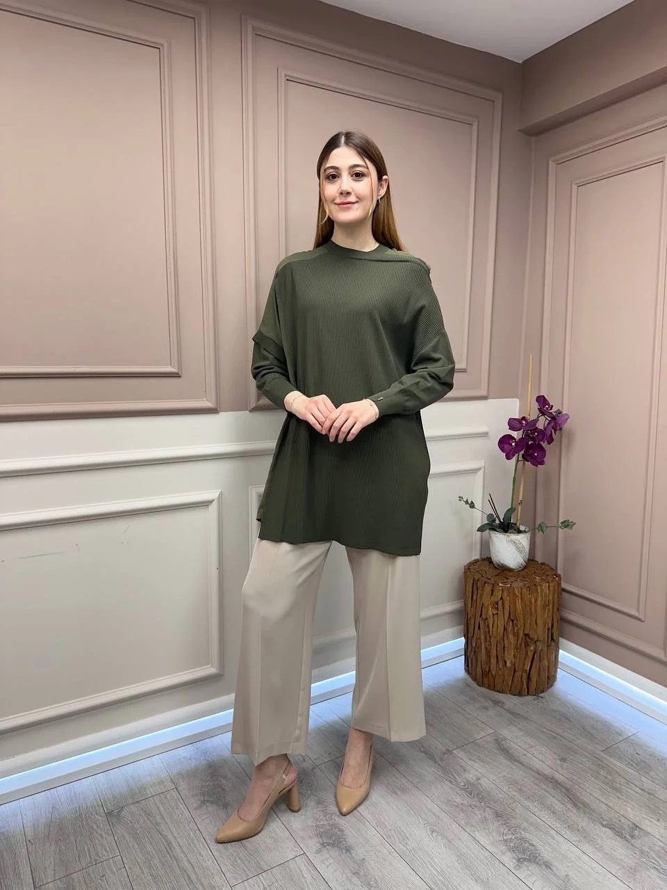 İnvee 6250 Haki Triko Tunik