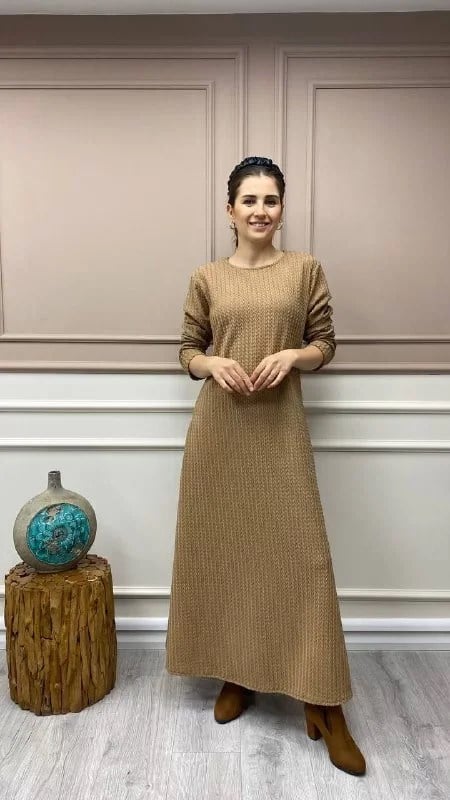 İnvee 6856 Camel Elbise