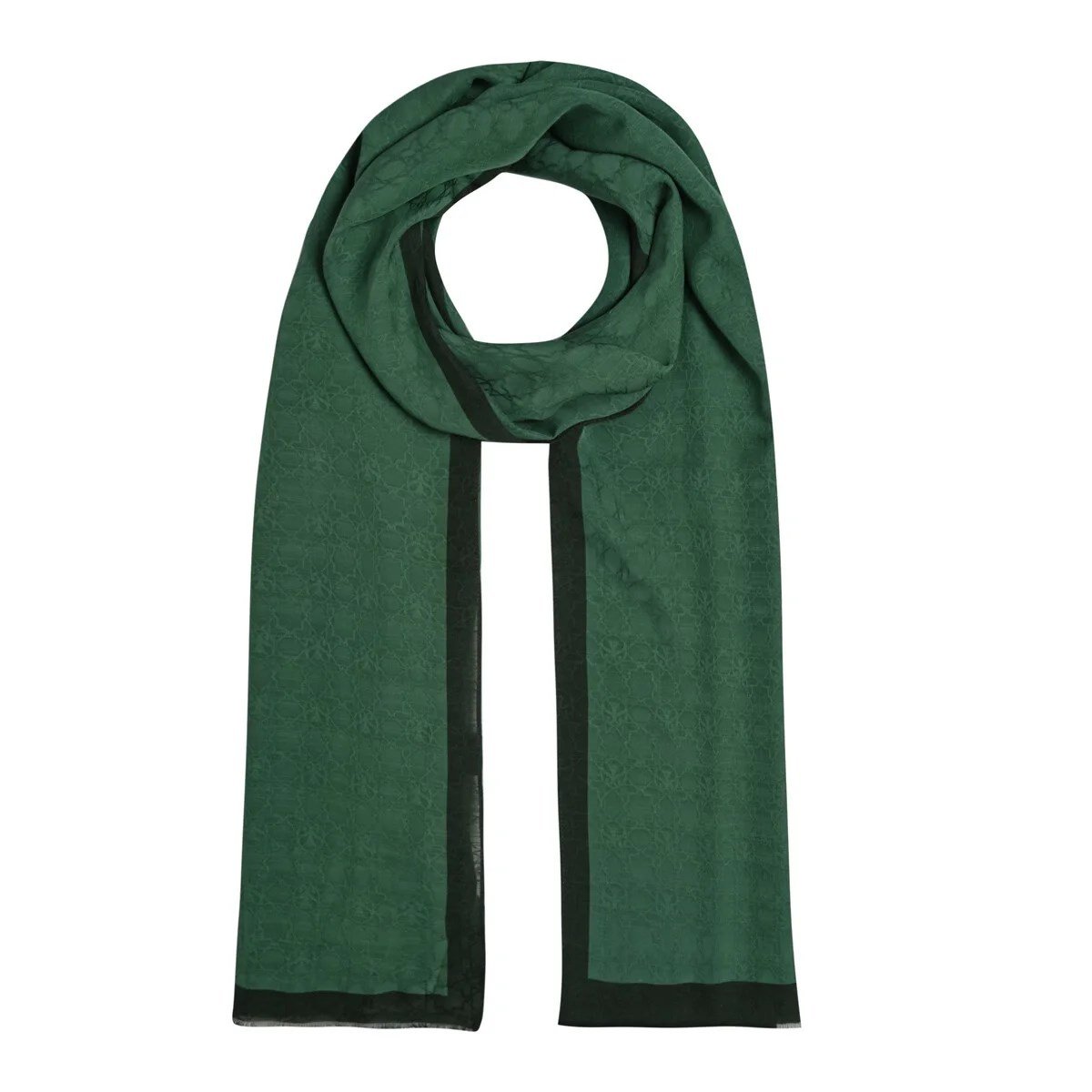 İpekevi 04356 Çam Yeşili Dört Mevsim Monogram Şal