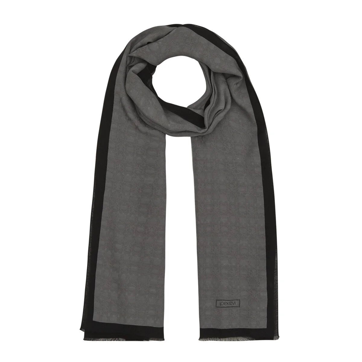 İpekevi 04356 Gümüş Dört Mevsim Monogram Şal