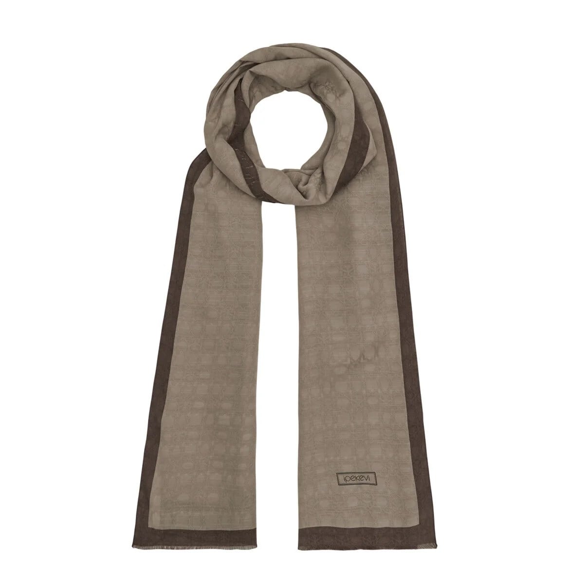 İpekevi 04356 Vizon Dört Mevsim Monogram Şal