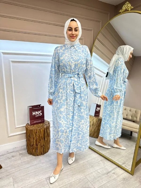 Kahma 24Y13061 Bebe Mavi Elbise