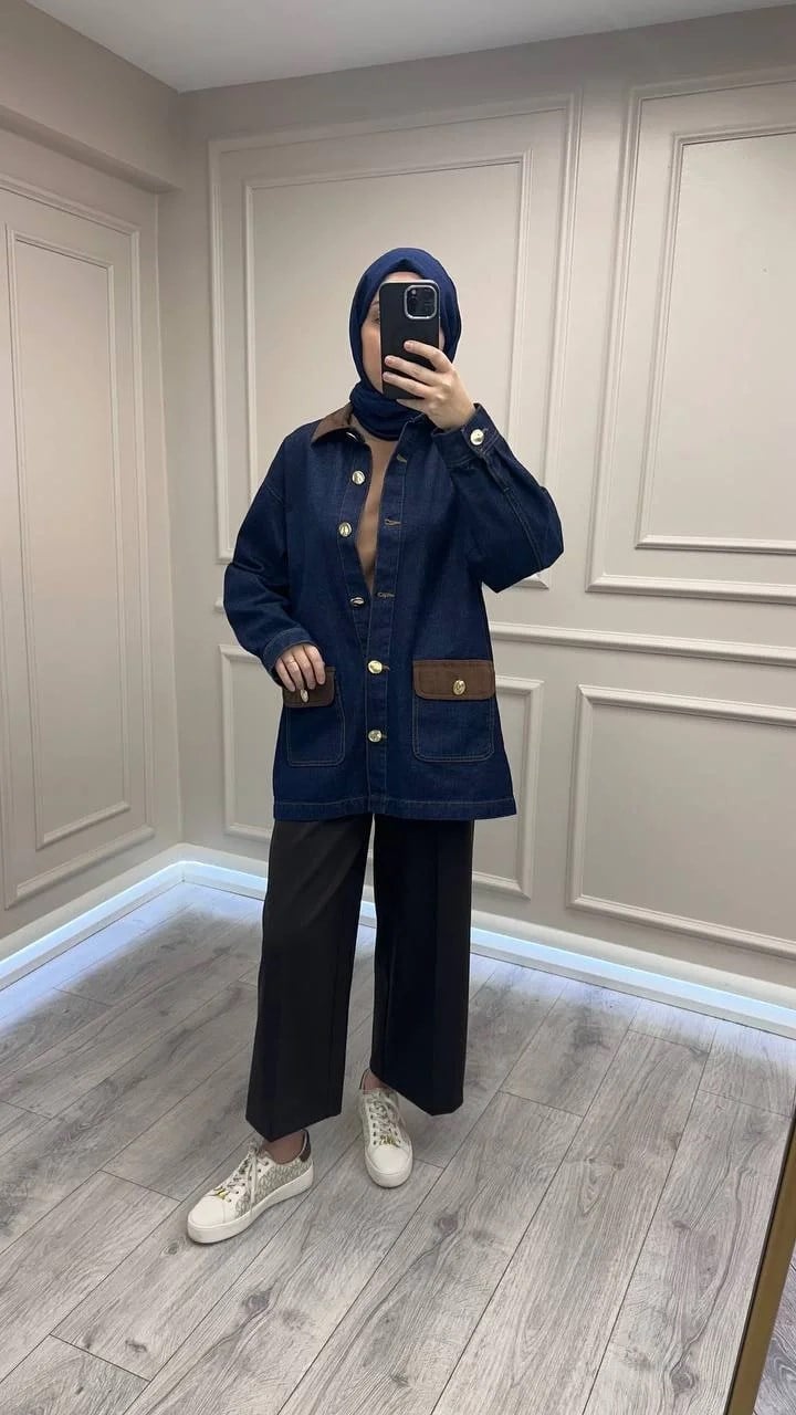 Magazin 7432 Lacivert Gold Düğmeli Ceket