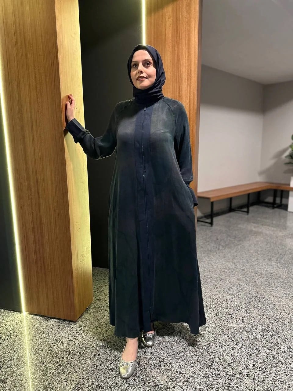 Miss Dalida 2268778 Lacivert Renkli Fermuarlı Uzun Kap