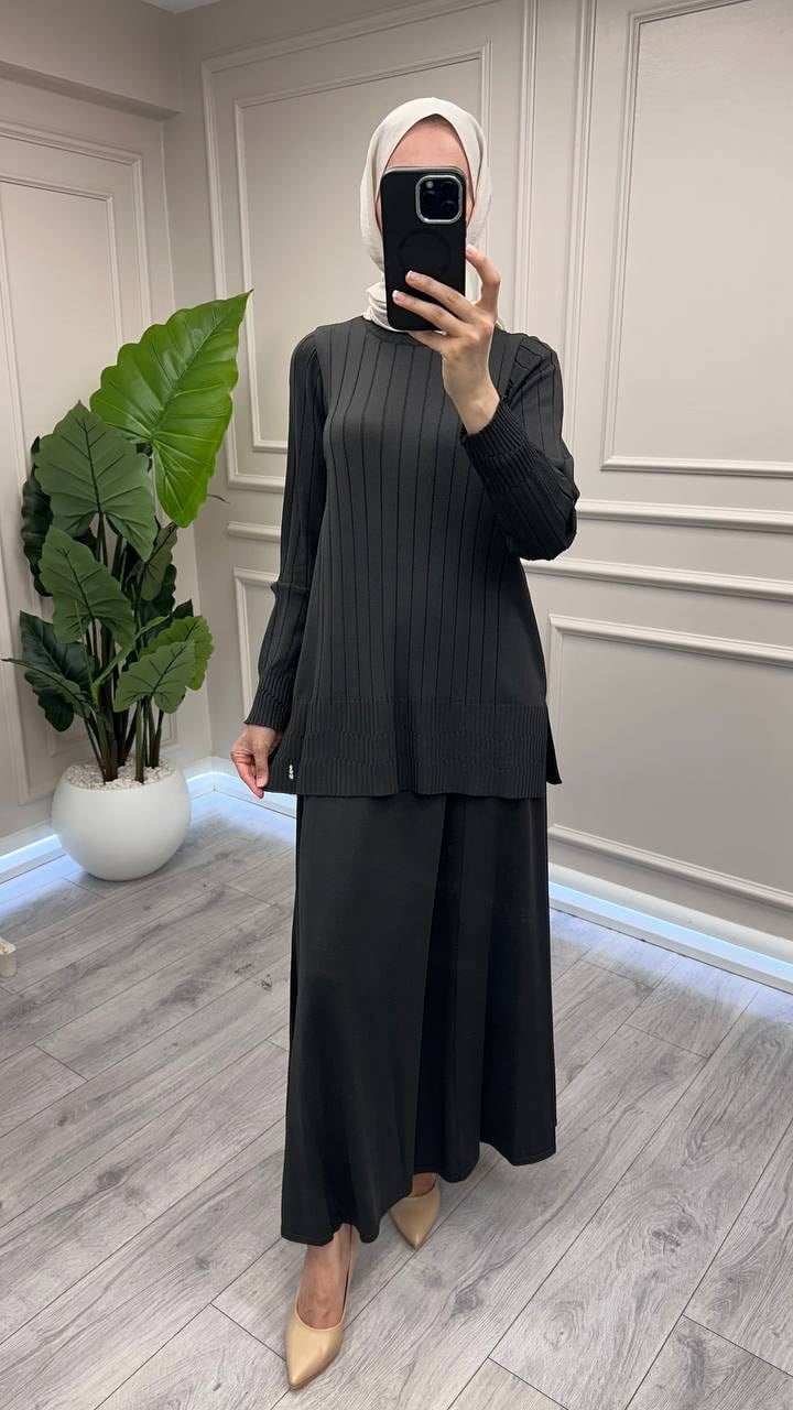 Miss Dalida 3262001 Haki Örgü Teknikli Triko Kiloş Etek